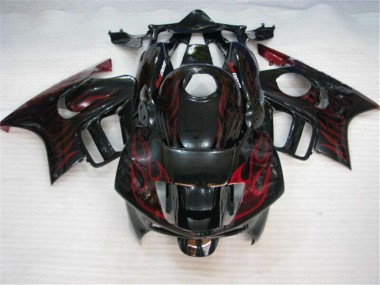 Großhandel CBR 600 F3 1995-1998 Motorrad Verkleidungen - Schwarz rote Flamme